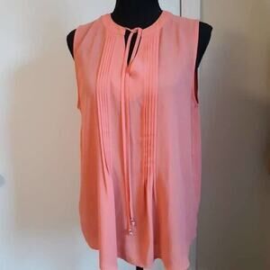 Charming Charlie Womens Blouse Shirt Size M Sleeveless Coral Just Lovely!